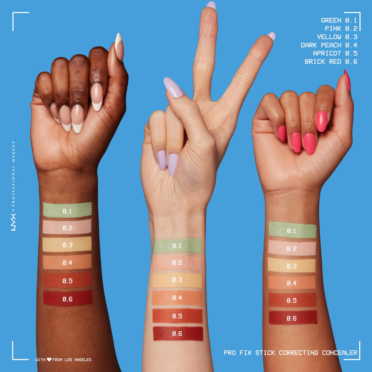 NYX PROFESSIONAL MAKEUP label and shade marking showing product information and shade accuracy