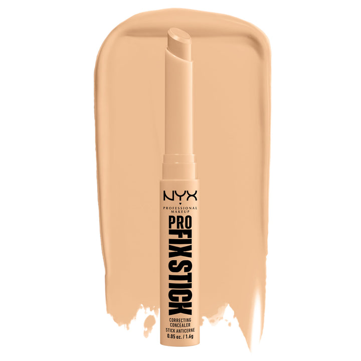 NYX PROFESSIONAL MAKEUP front packaging showing shade and stick tip, clear product ID and convenience