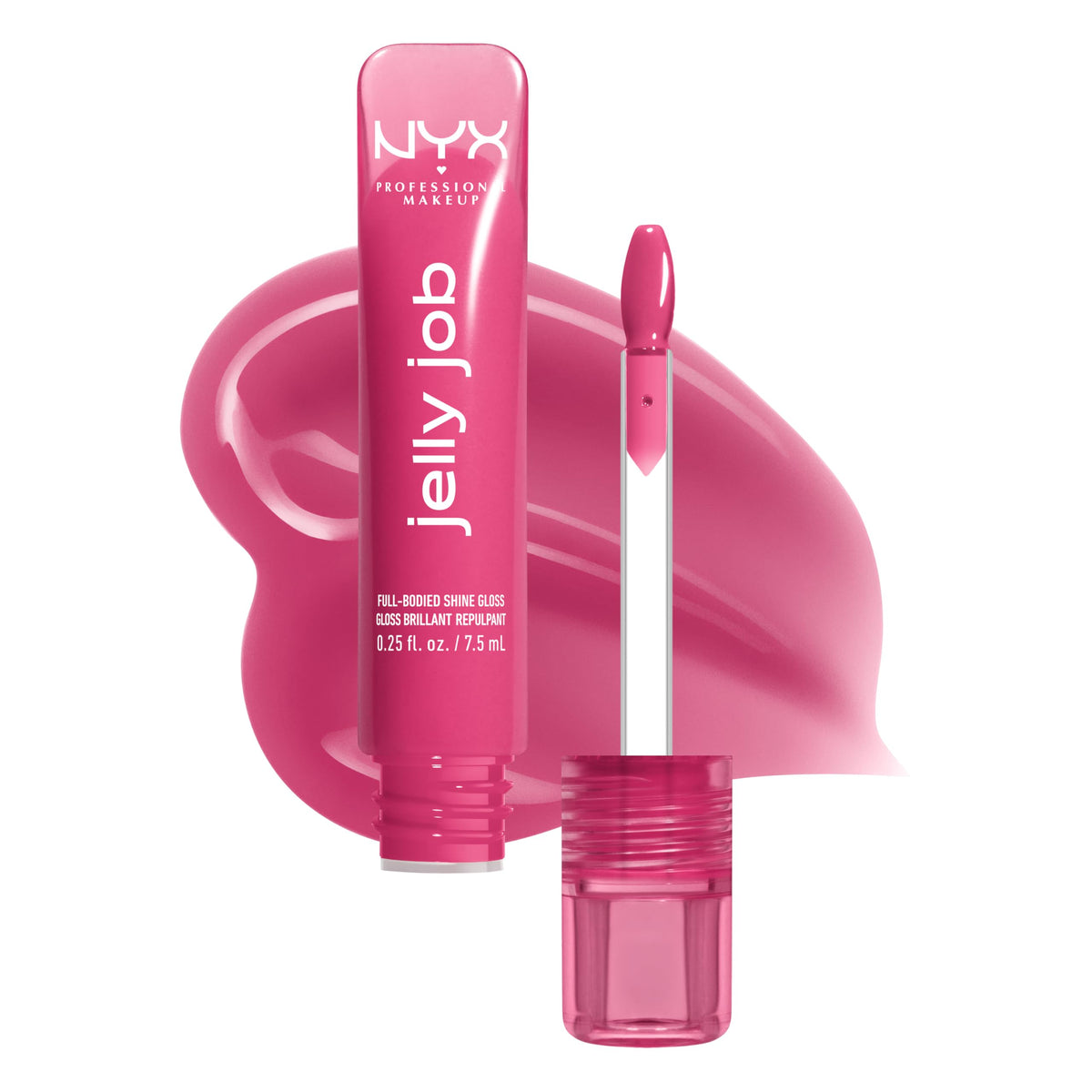 NYX PROFESSIONAL MAKEUP front packaging showing cool-pink gloss for easy selection