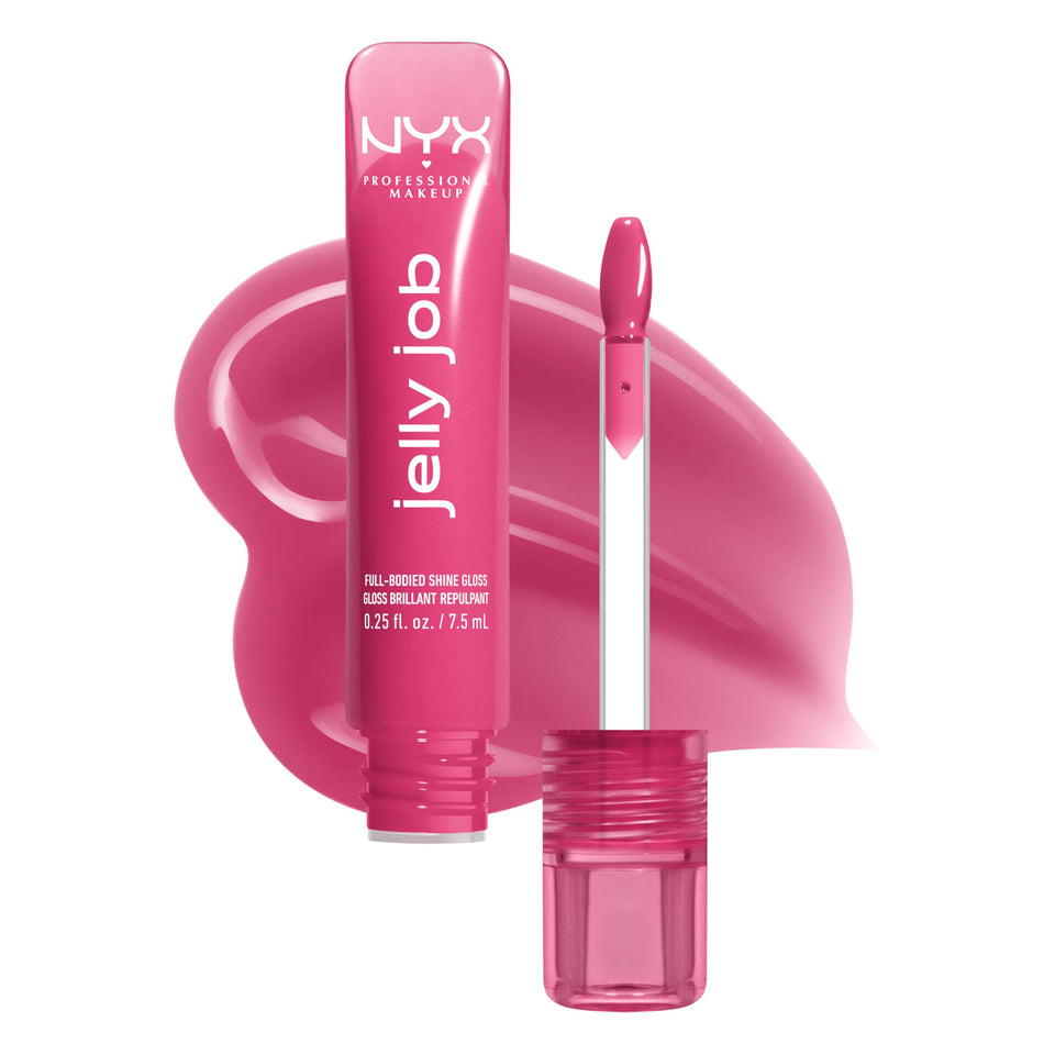 NYX PROFESSIONAL MAKEUP front packaging showing cool-pink gloss for easy selection