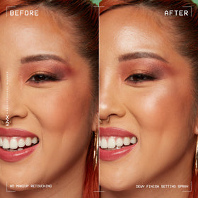 NYX PROFESSIONAL MAKEUP before and after showing extended wear benefits