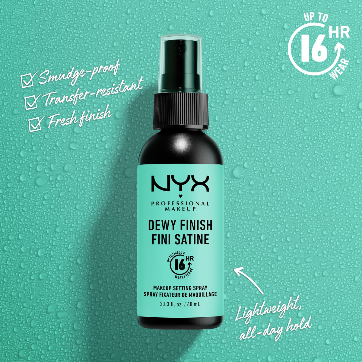 NYX PROFESSIONAL MAKEUP nozzle close-up for precise, consistent spray