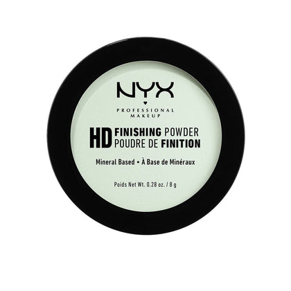 NYX PROFESSIONAL MAKEUP mint pressed powder front pan showing texture and portable size benefit