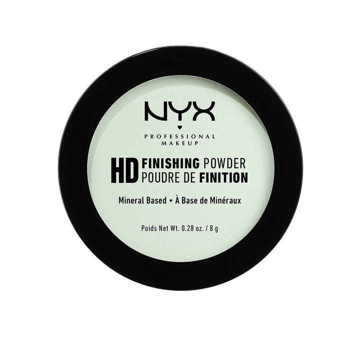NYX PROFESSIONAL MAKEUP mint pressed powder front pan showing texture and portable size benefit