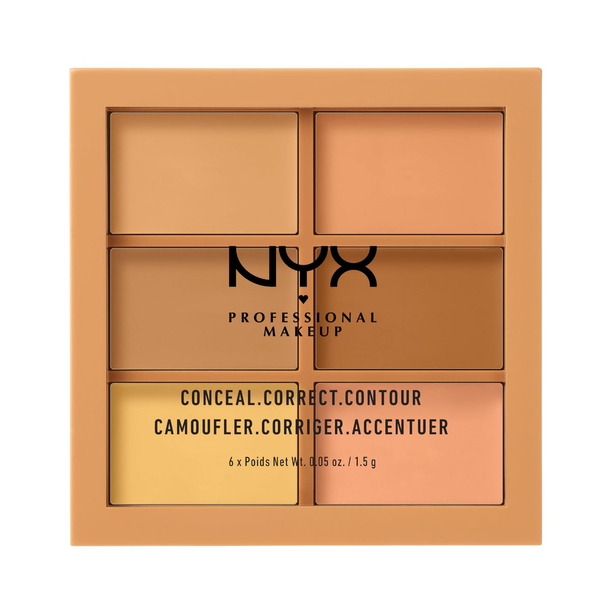 NYX PROFESSIONAL MAKEUP palette front view showing compact case, easy storage benefit
