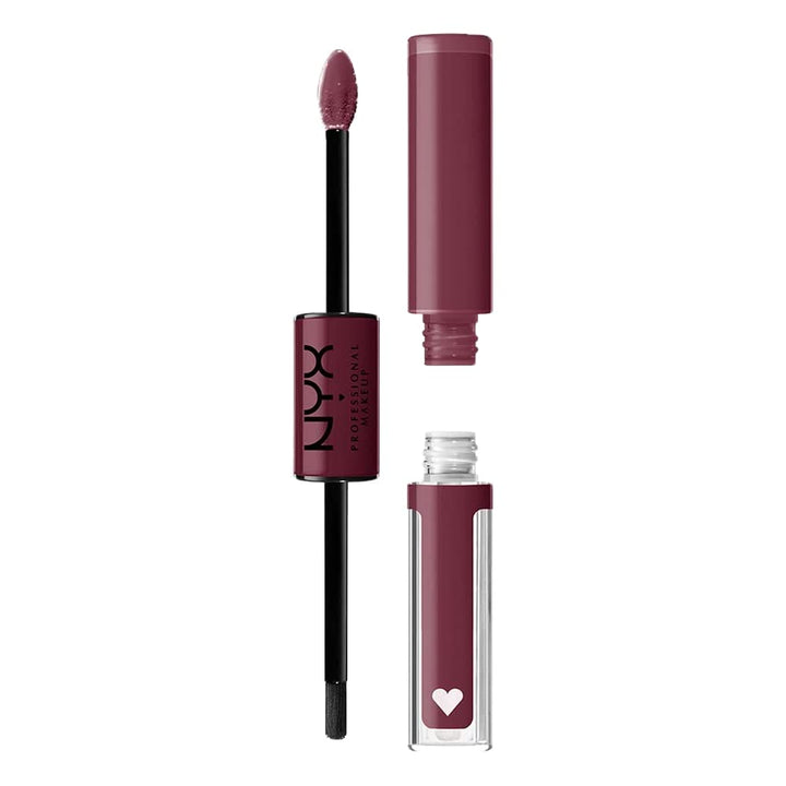 NYX PROFESSIONAL MAKEUP front packaging showing warm burgundy shade and gloss benefit