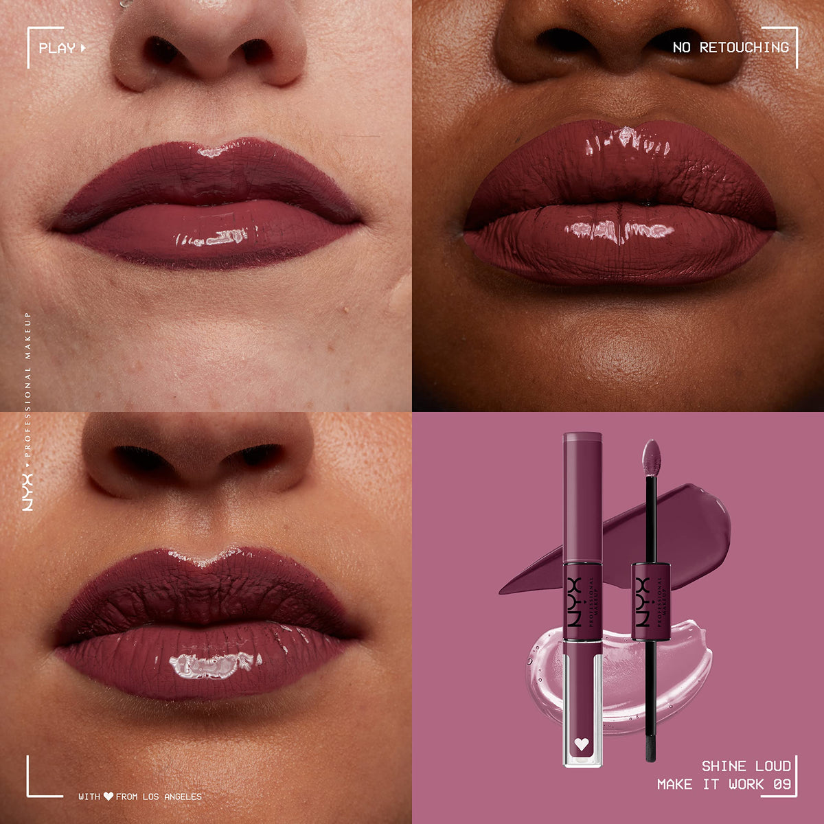 NYX PROFESSIONAL MAKEUP plum swatch on skin showing true pigment payoff and vibrancy
