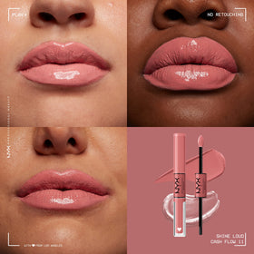 NYX PROFESSIONAL MAKEUP texture close-up displaying glossy non-sticky finish and comfort