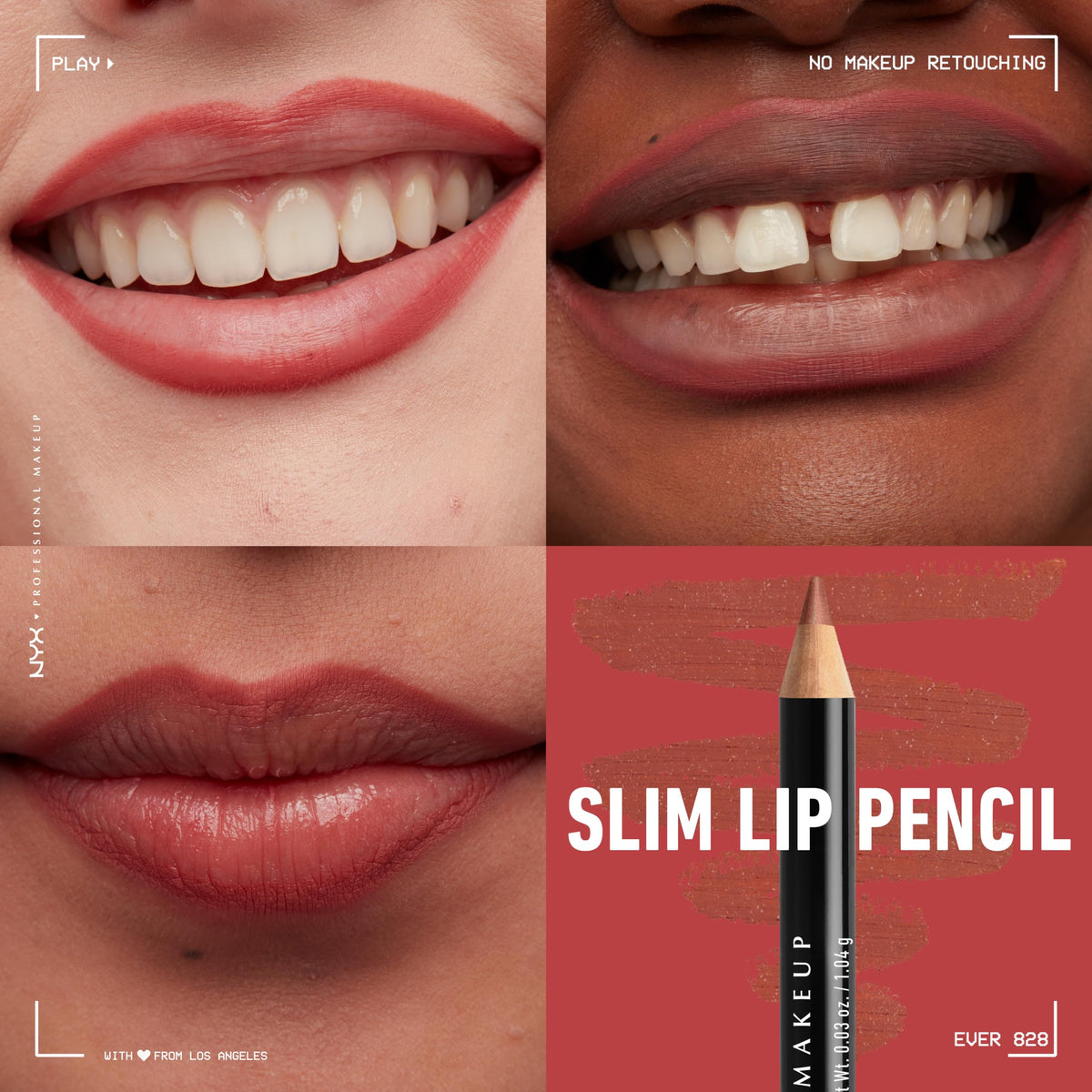 NYX PROFESSIONAL MAKEUP application on lips demonstrating smooth glide and defined edge
