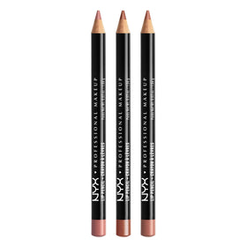 NYX PROFESSIONAL MAKEUP front packaging showing three slim lip pencils and brand trust