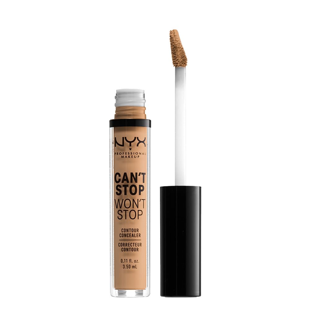 NYX PROFESSIONAL MAKEUP front packaging view showing shade Soft Beige and product benefits