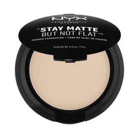 NYX PROFESSIONAL MAKEUP compact front view showing nude shade and mirror for easy touch-ups