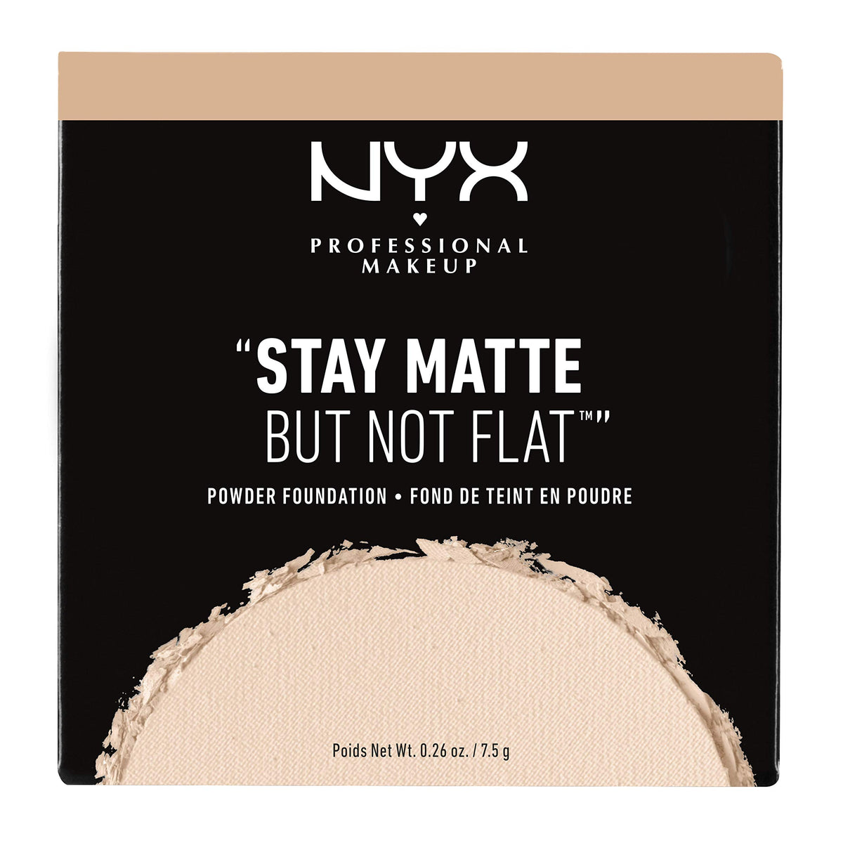 NYX PROFESSIONAL MAKEUP compact held in hand for size comparison and portable convenience