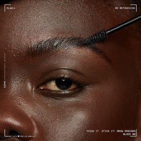 NYX PROFESSIONAL MAKEUP applying mascara to brow for instant tint and hold