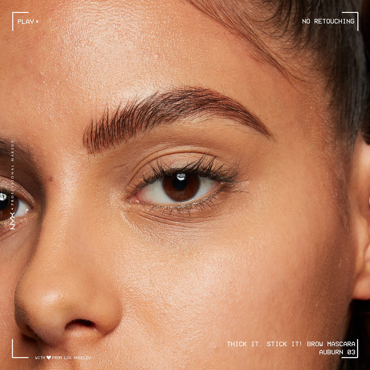 NYX PROFESSIONAL MAKEUP before and after brows illustrating fuller natural-looking results
