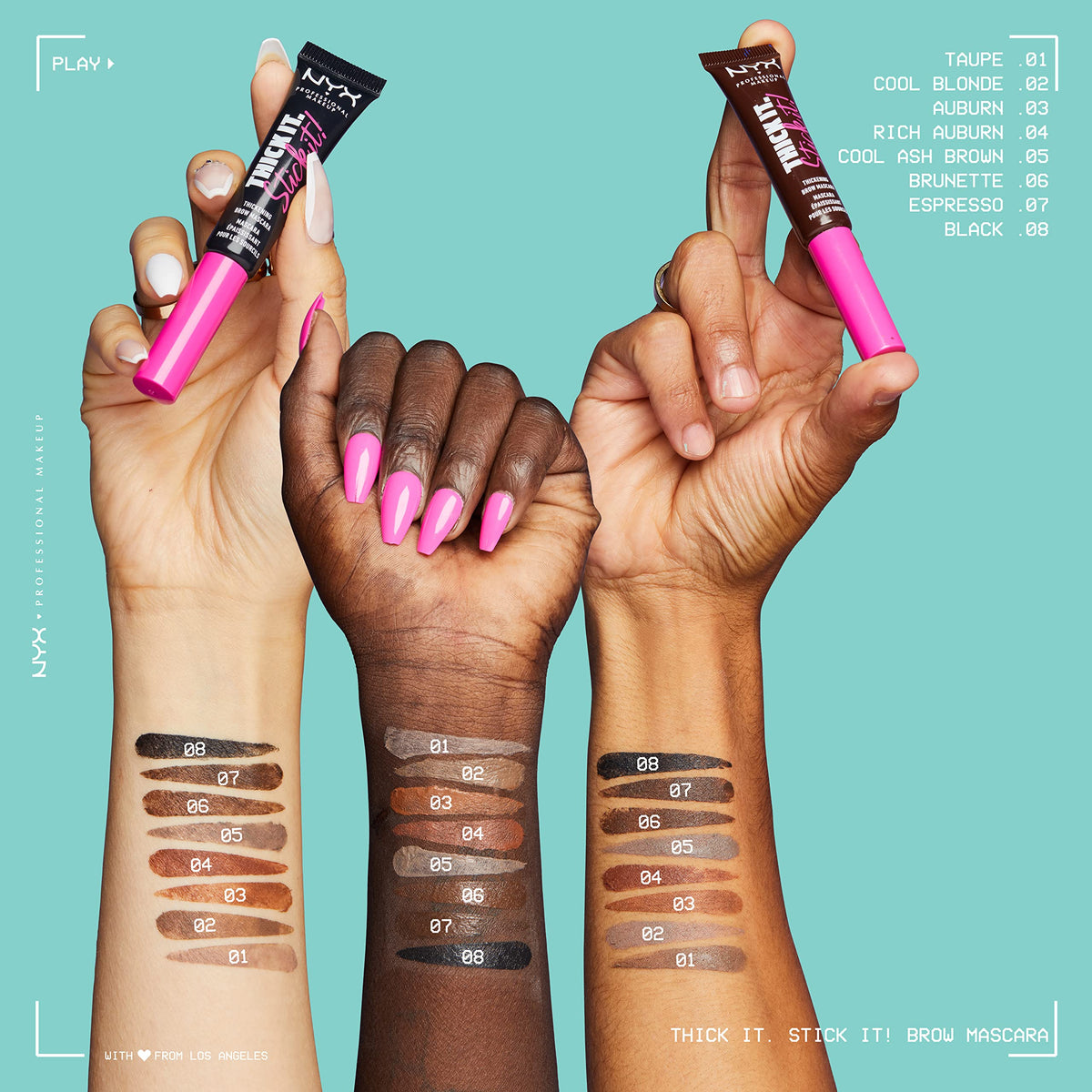 NYX PROFESSIONAL MAKEUP before-and-after brows demonstrating thicker natural finish