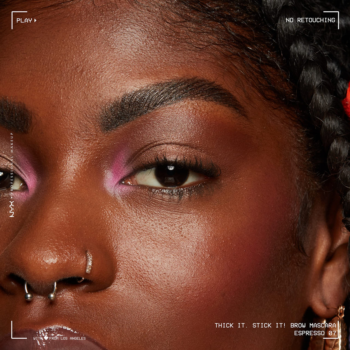 NYX PROFESSIONAL MAKEUP brow in use demonstrating instant tint and lift