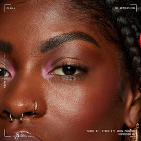 NYX PROFESSIONAL MAKEUP brow in use demonstrating instant tint and lift