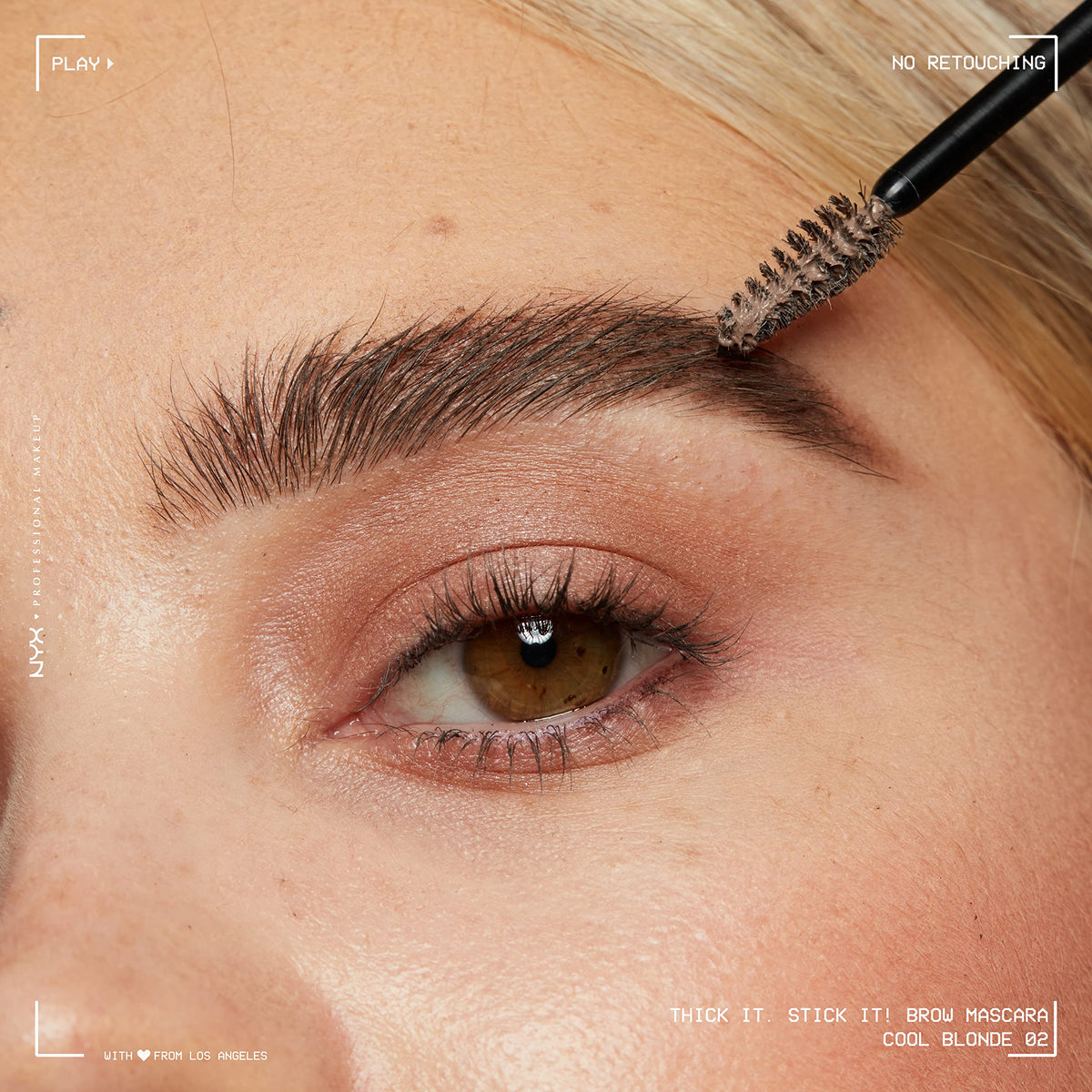 NYX PROFESSIONAL MAKEUP brow before and after demonstrating volume and natural finish