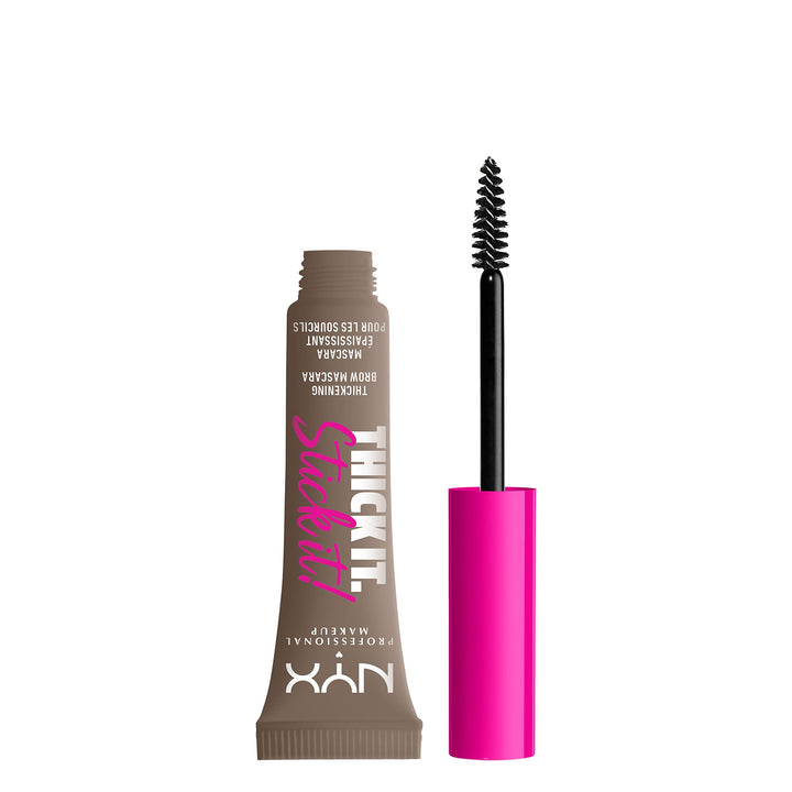 NYX PROFESSIONAL MAKEUP front packaging in Taupe showing product label and cap, clear branding and benefit