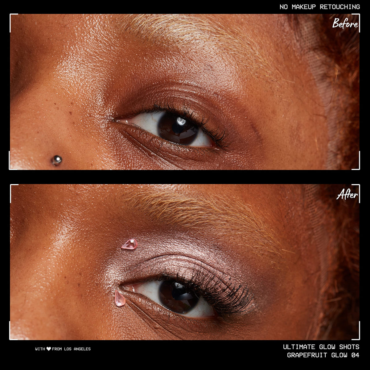NYX PRODUCT swatched texture showing liquid sheen and blendability benefit