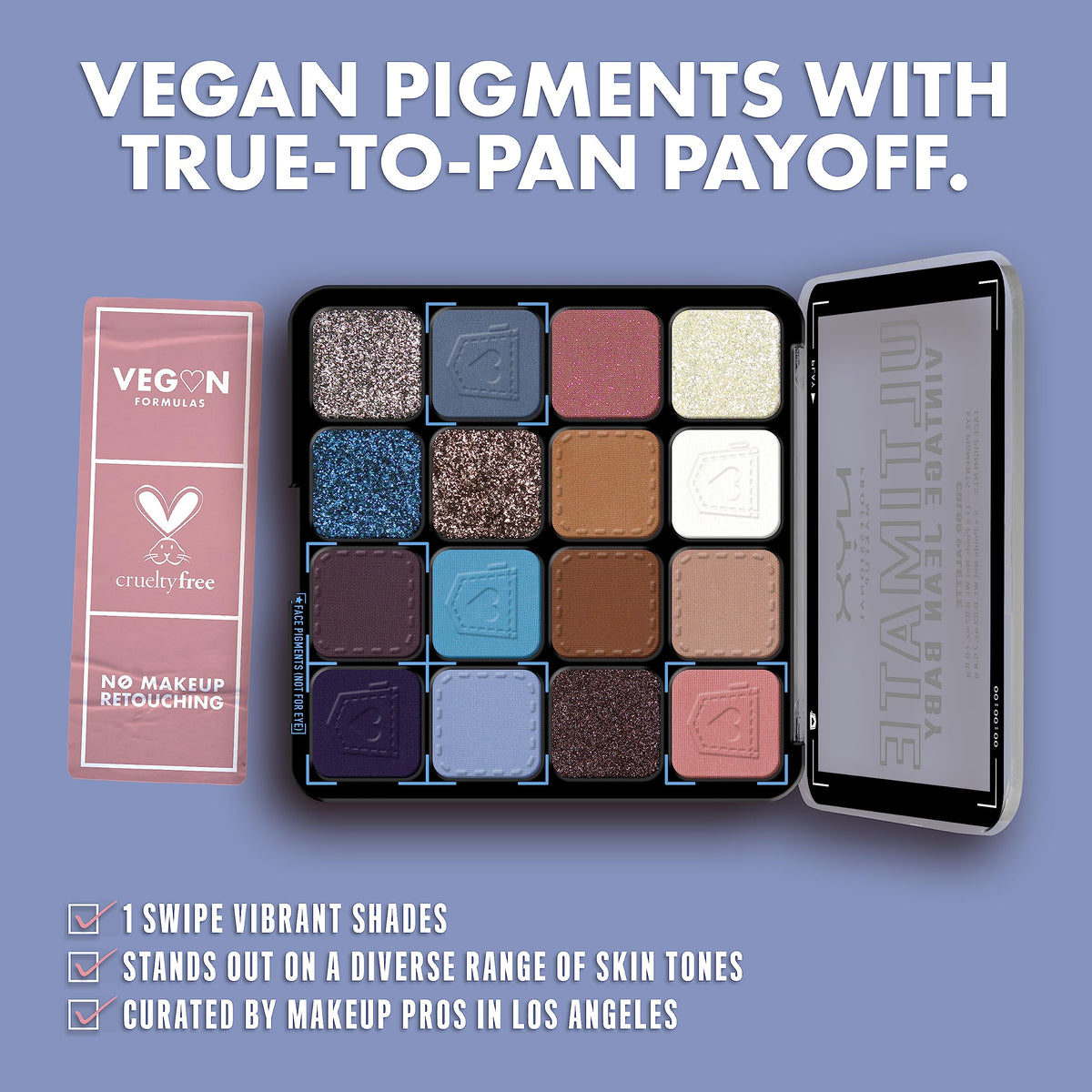 NYX PROFESSIONAL MAKEUP close-up of pan texture highlighting buttery pigmented formula