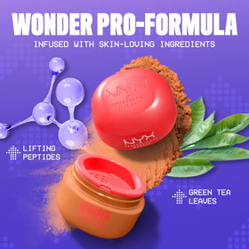 NYX PROFESSIONAL MAKEUP applying Wonder Snatch with brush under eye, showing crease-free finish benefit