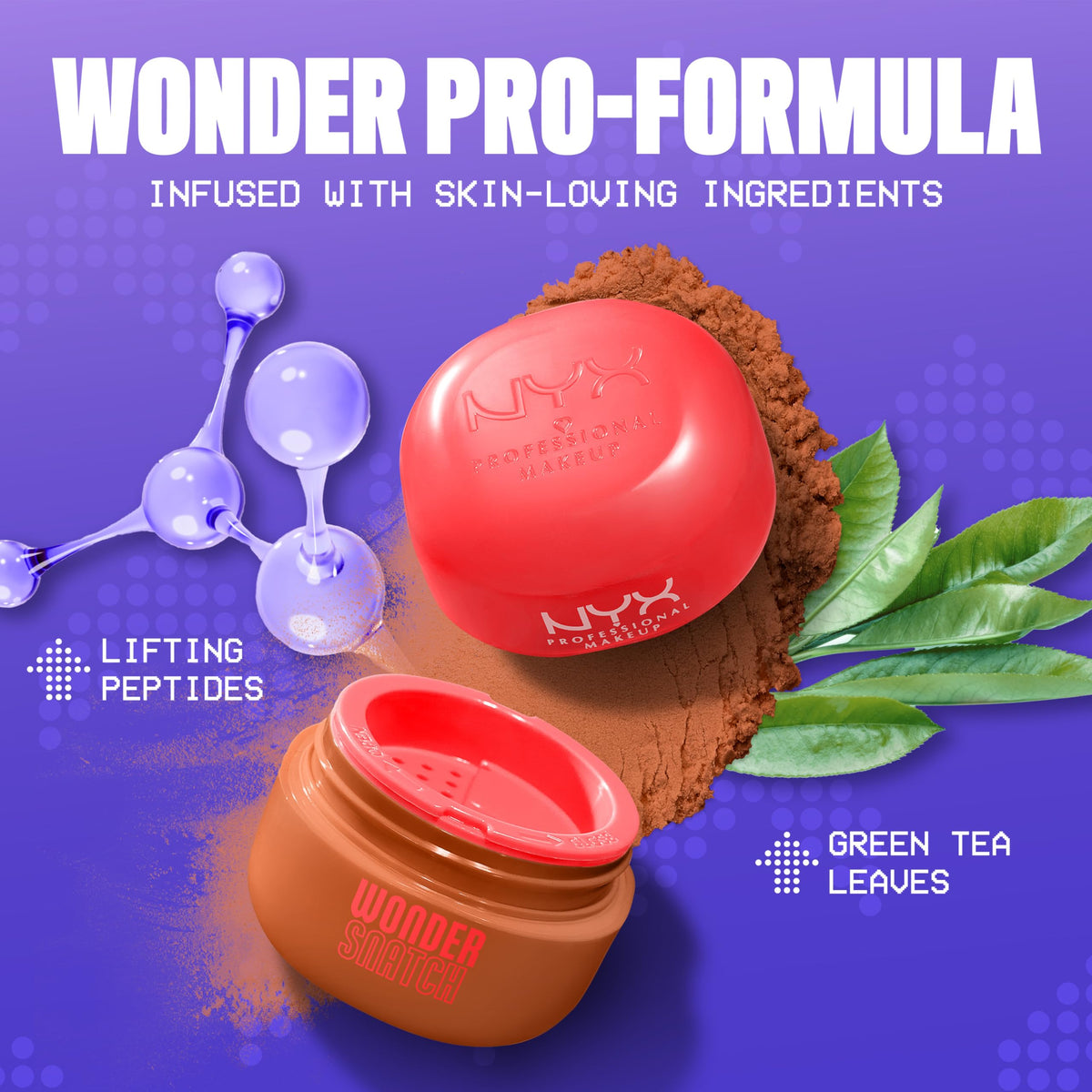 NYX PROFESSIONAL MAKEUP brush applying powder for long-lasting hold