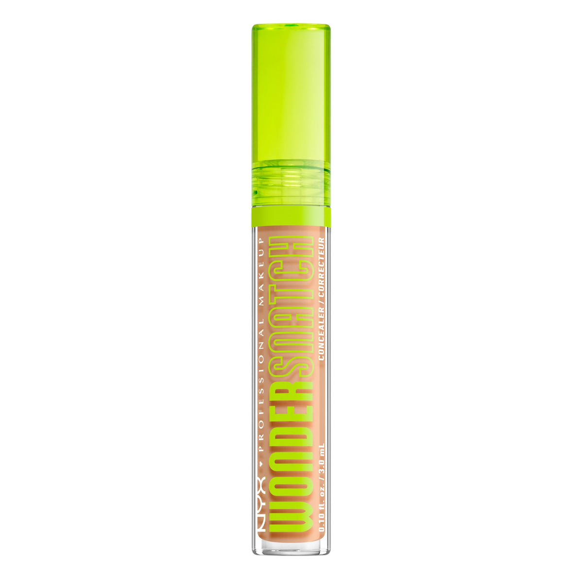 NYX PROFESSIONAL MAKEUP front packaging showing Light Beige concealer and benefit