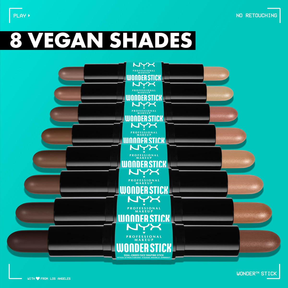 NYX Wonder Stick close-up on cheek illustrating sculpted finish and natural-looking definition