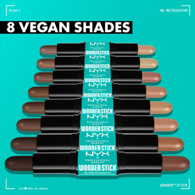 NYX Wonder Stick held in hand showing size and portability benefit