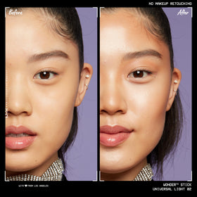 NYX Wonder Stick applied to cheek to shape and brighten instantly