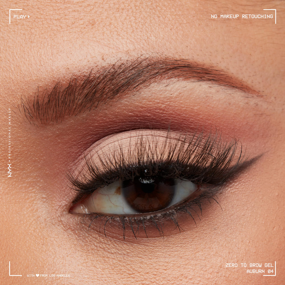 NYX PROFESSIONAL MAKEUP auburn swatch on skin showing true-to-tone longwear color