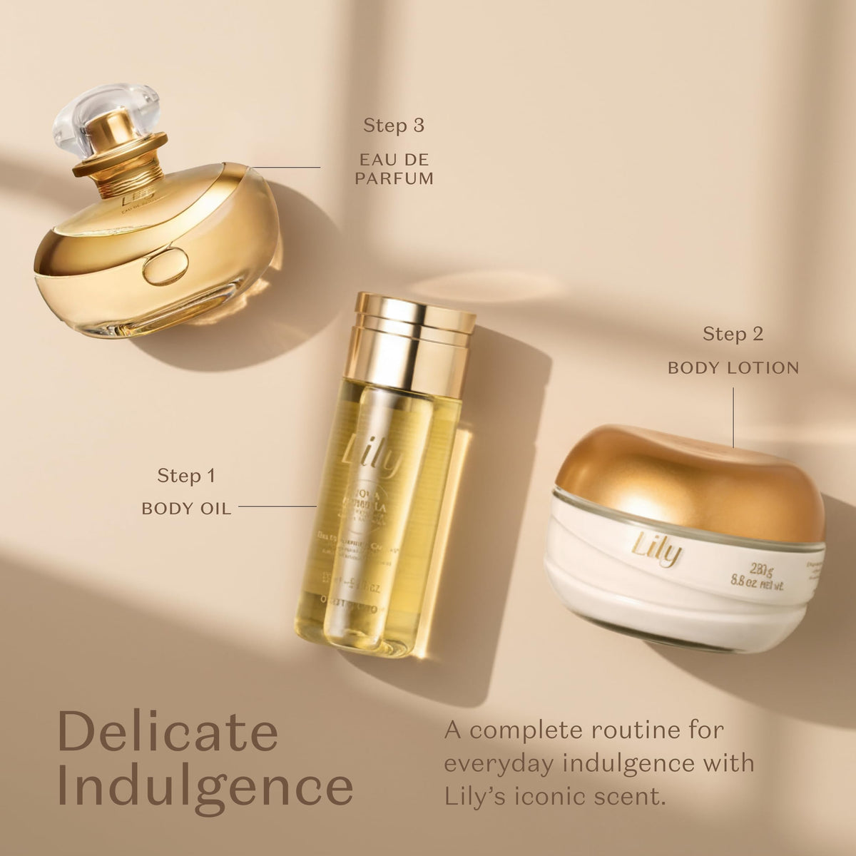 O BOTICARIO lily oil on bathroom vanity showing everyday ritual and luxury