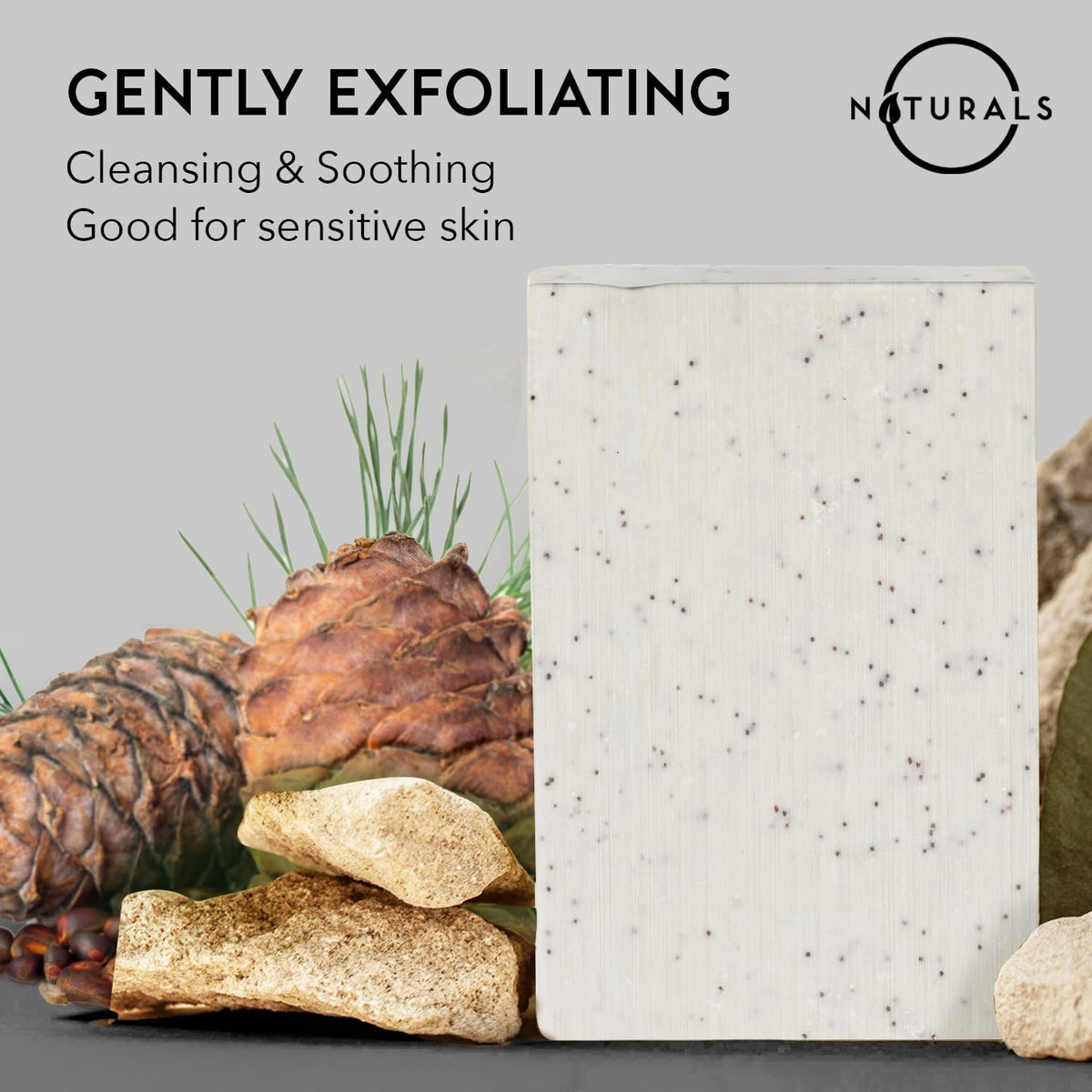 O NATURALS bar producing creamy lather for moisturizing cleansing