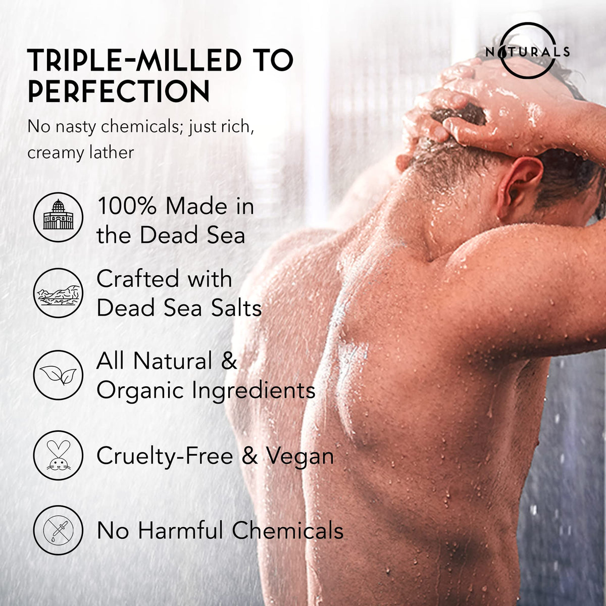 O NATURALS creamy lather texture demonstrating rich moisturizing foam