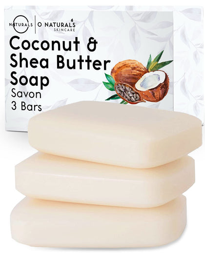 O NATURALS front packaging of three organic soap bars showing eco-friendly gift option