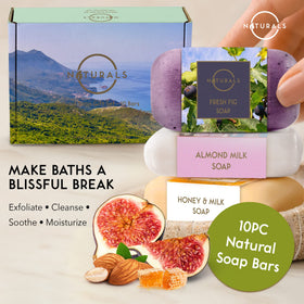O NATURALS arranged individual soap bars highlighting fragrance variety