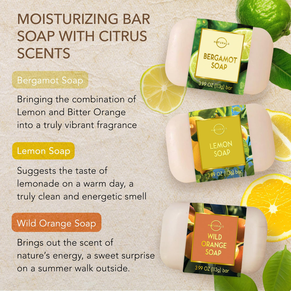 O NATURALS lemon bar creating creamy lather for gentle effective cleansing