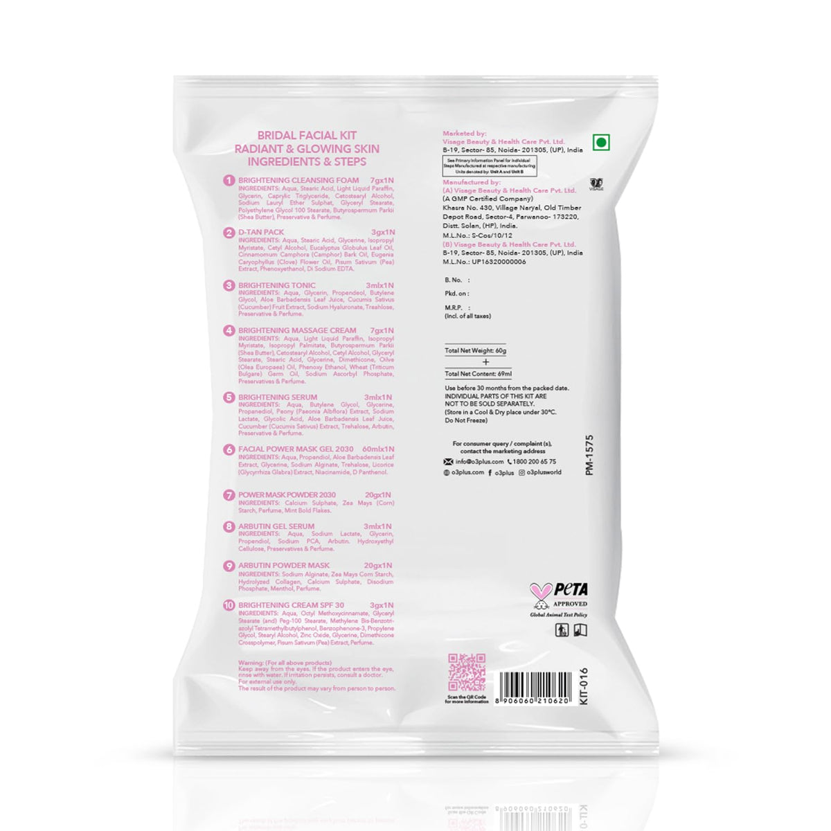 O3+ kit contents arranged to show all ten single-use steps for convenience