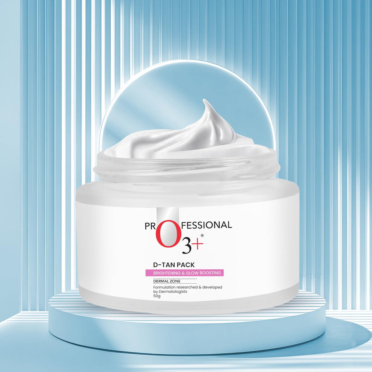 O3+ being applied to model's cheek showing even coverage and instant cooling