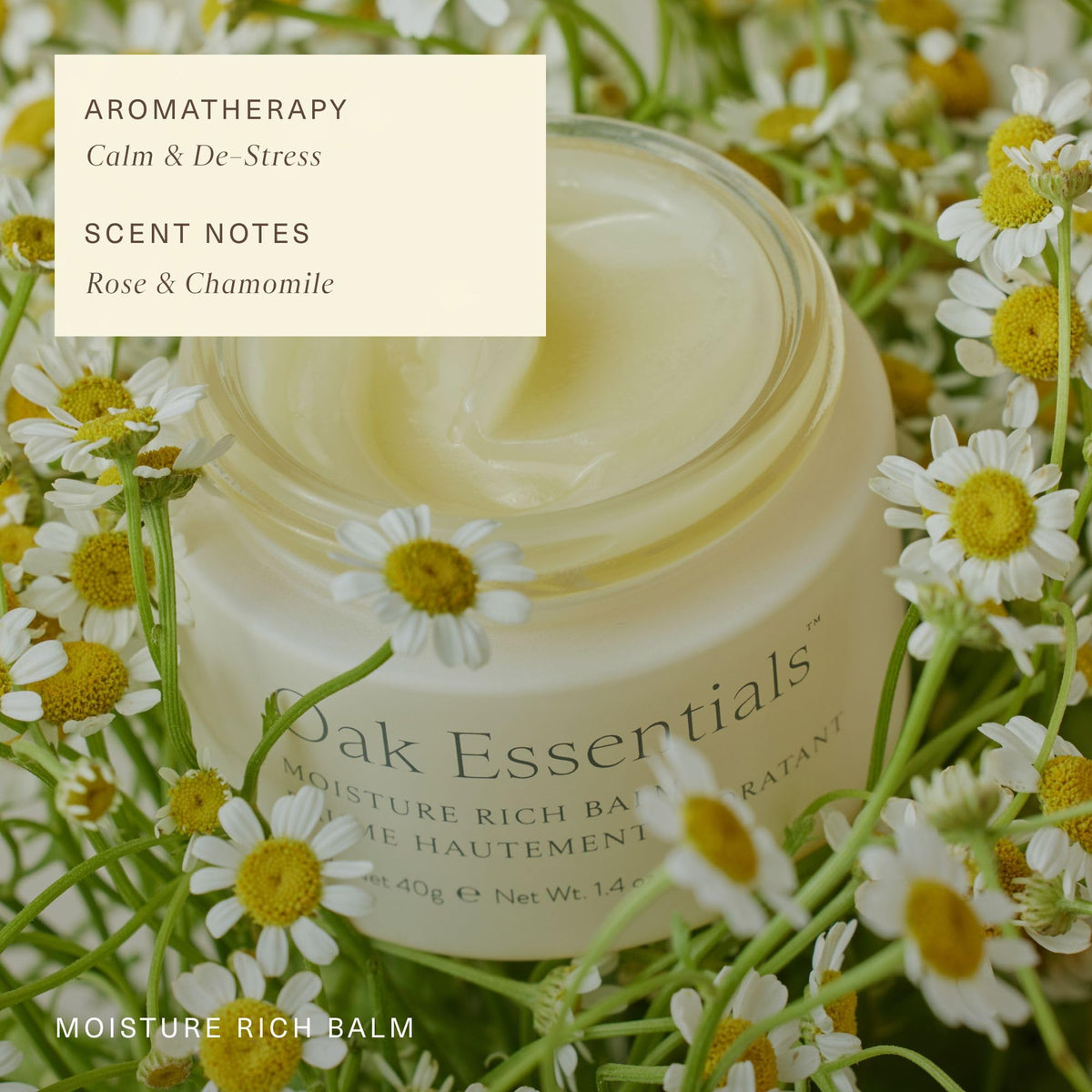 Oak Essentials applying balm on face demonstrating dewy finish and softening effect