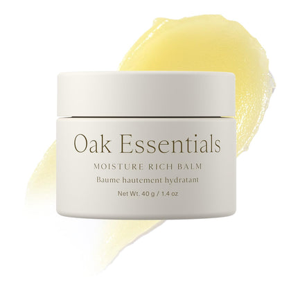 Oak Essentials front packaging showing jar and branding for clean skincare benefits