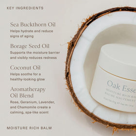 Oak Essentials jar held in hand to show compact 1.4 oz travel-friendly size