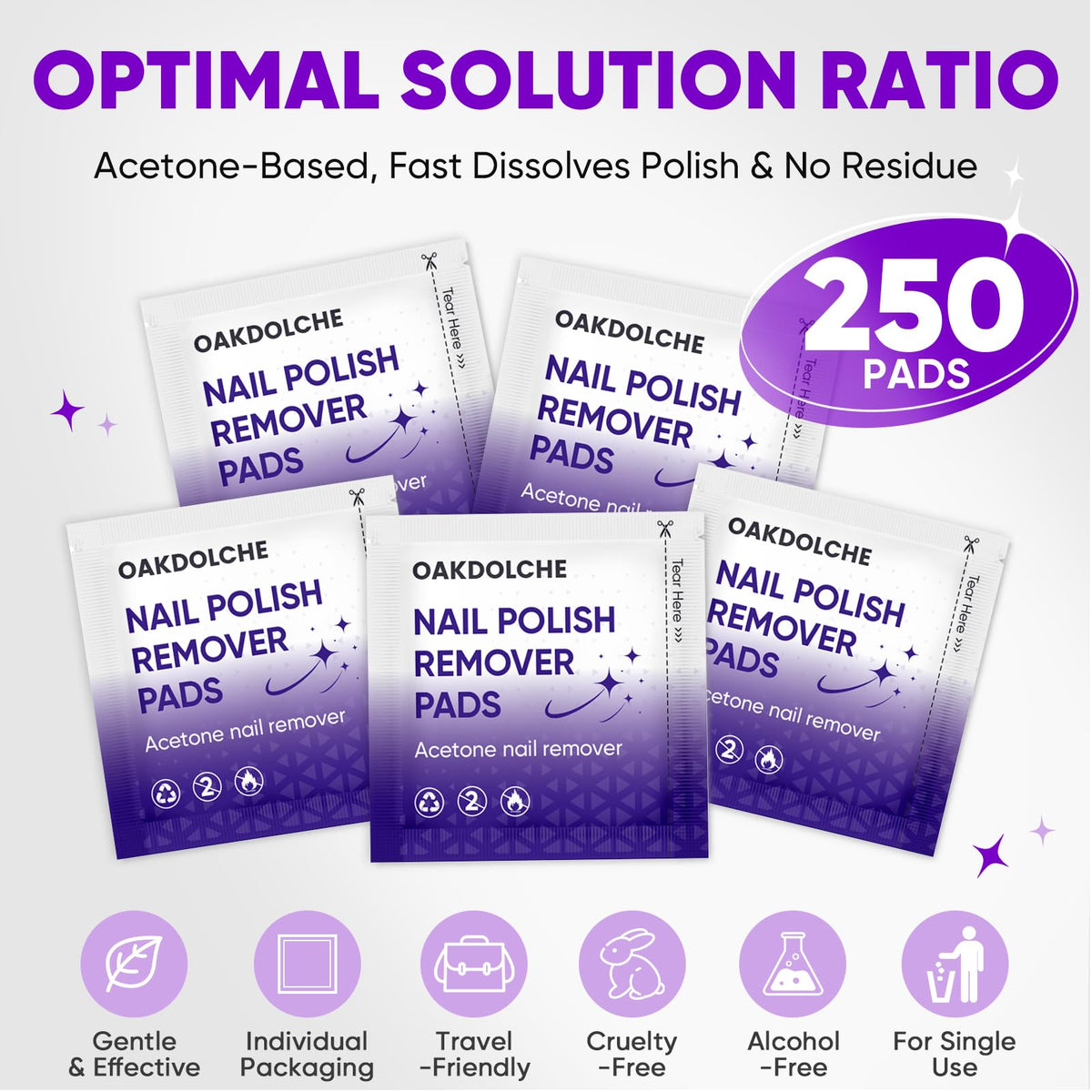 OAKDOLCHE individually wrapped pads inside a purse for travel-ready convenience