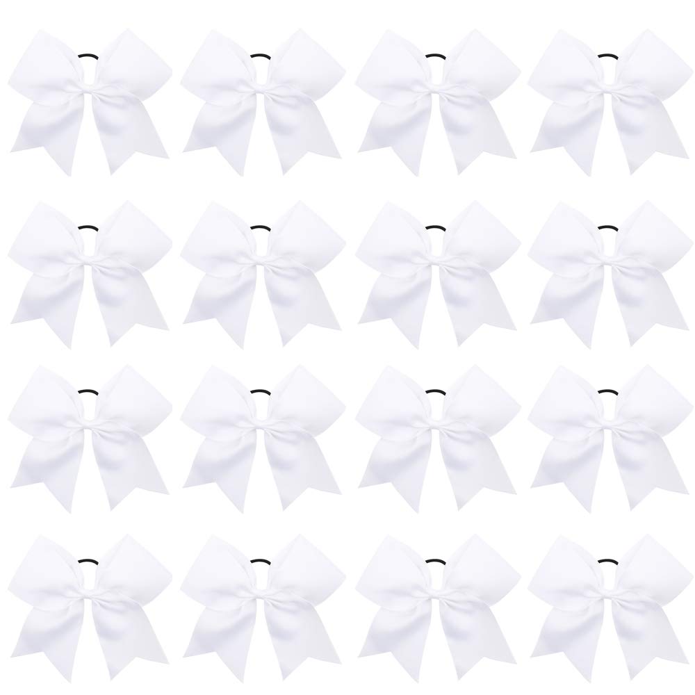 OAOLEER front view of 16 white bows showing neat packaging and team-ready look