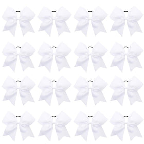 OAOLEER front view of 16 white bows showing neat packaging and team-ready look