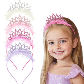 OAOLEER front view of four crown headbands showing color variety and sparkle benefits