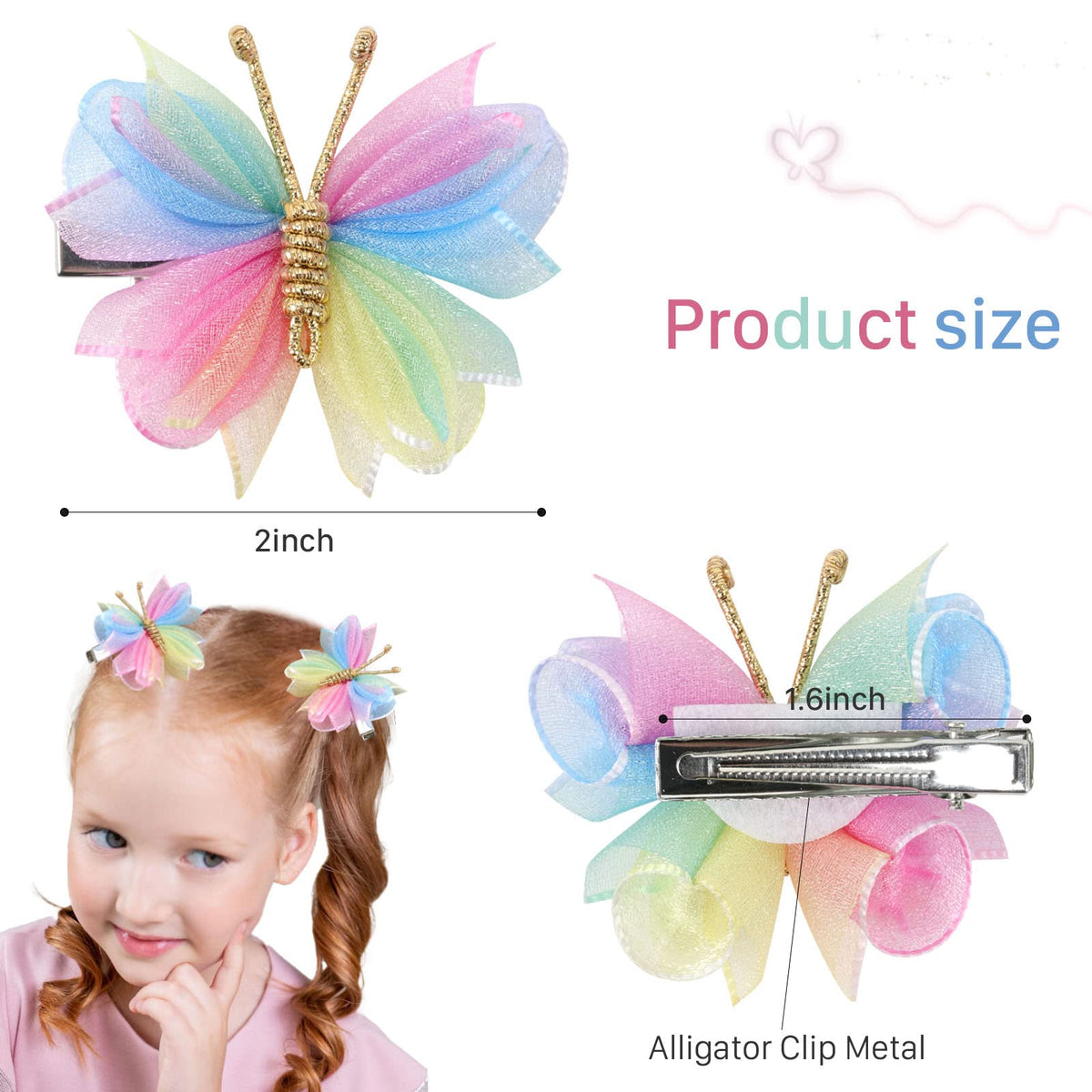 OAOLEER butterfly clip placed in a braid demonstrating decorative hold and style