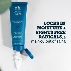 Oars + Alps application under eye demonstrating gentle coverage and hydration benefit